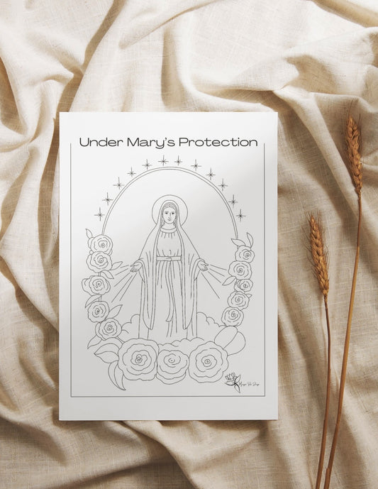 Under Mary's Protection Coloring Page