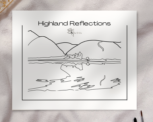 Highland Reflections Coloring Page