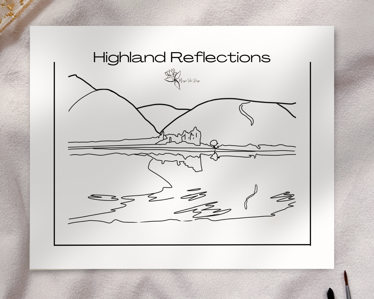 Highland Reflections Coloring Page